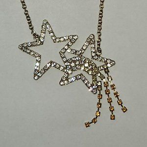 Shooting star jeweled gold necklace